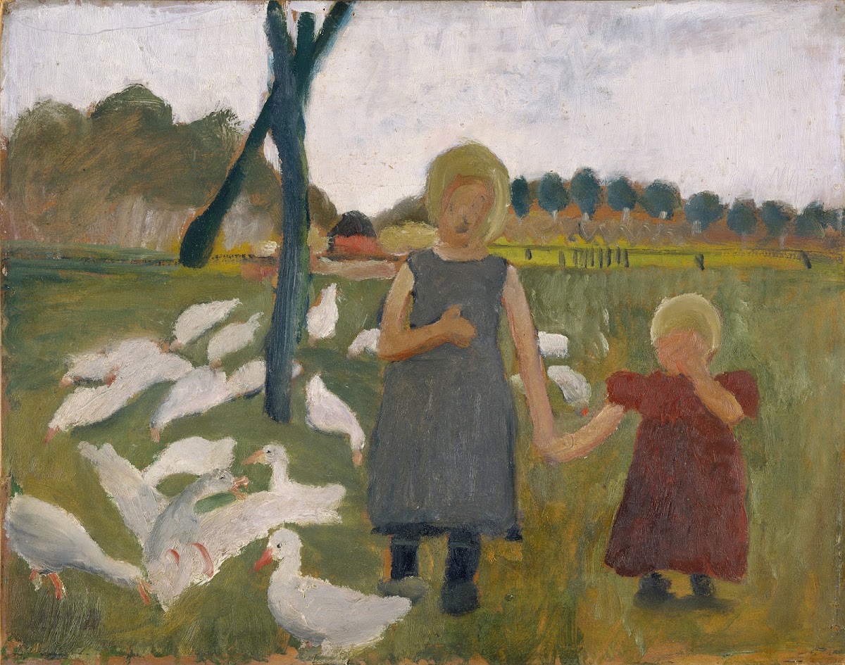 Kids with Geese ca 1901
