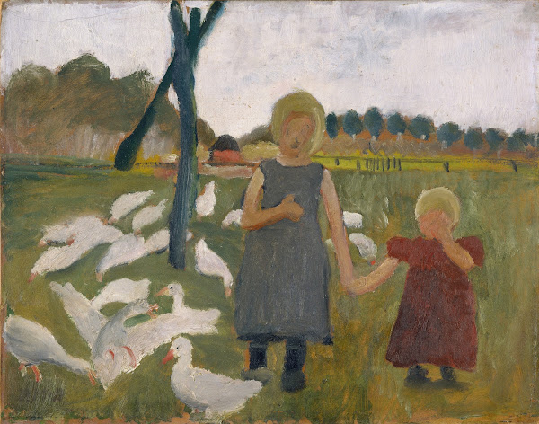 Kids with Geese ca 1901