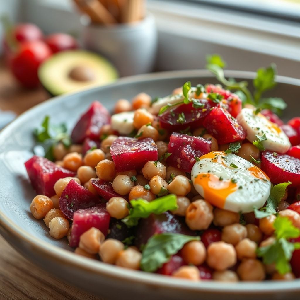 Zesty Chickpea Beet Feta Salad: Quick, Easy, and Bursting with Flavor in 30 Minutes