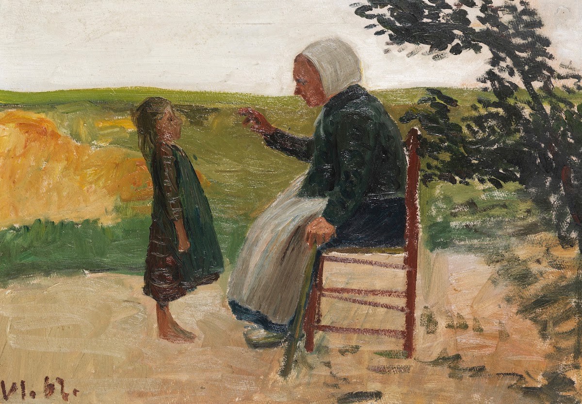 Dreebeen mit Mädchen 1902
