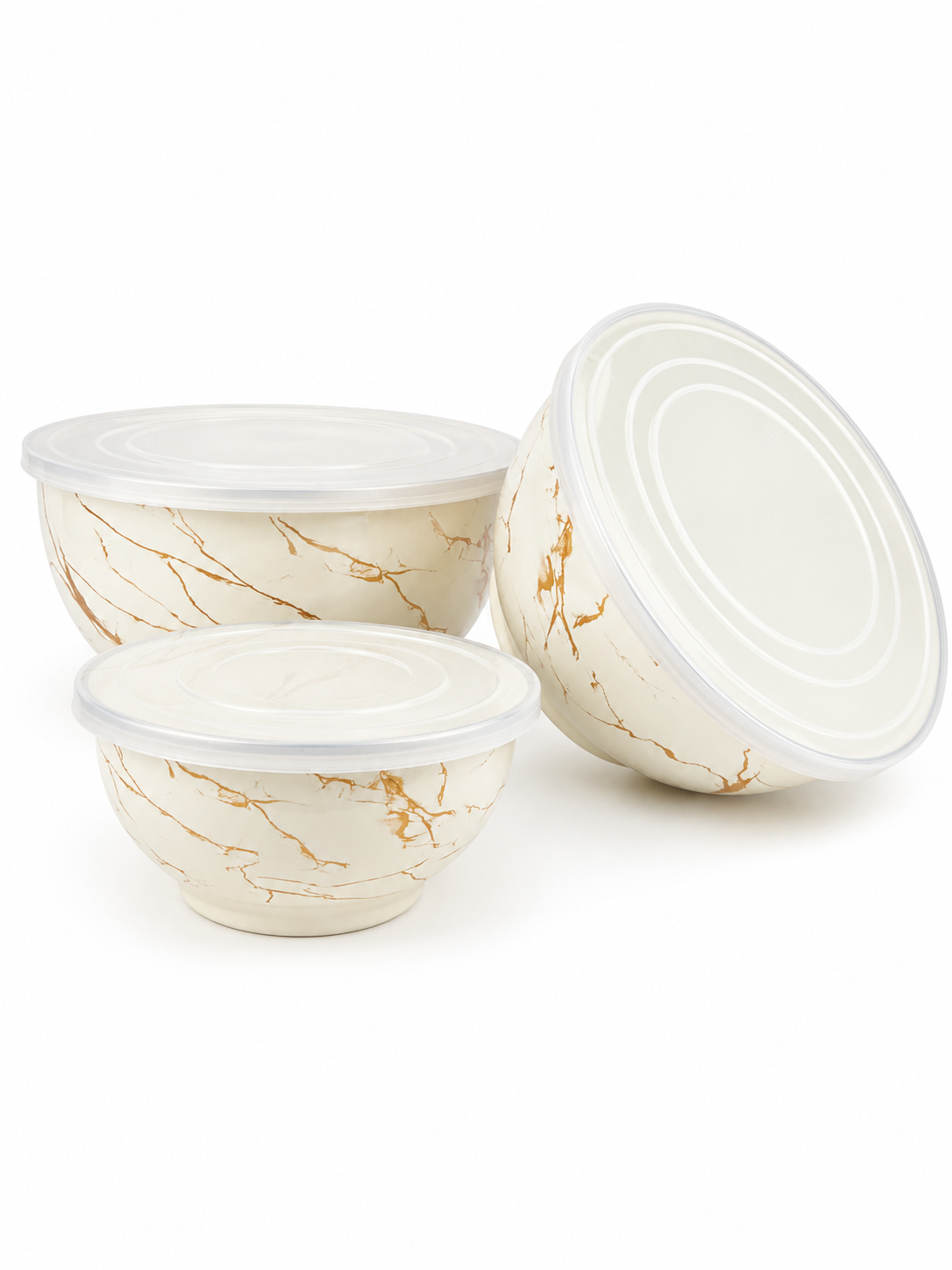 Recipiente En Peltre Con Tapa Plastica X3 Pcs 16/22/26-1000/2600/4800Ml — imagen 2