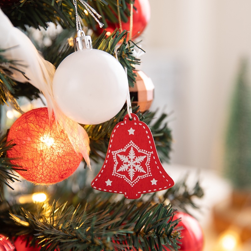 Mini Christmas tree for the table, red-white, with lighting
