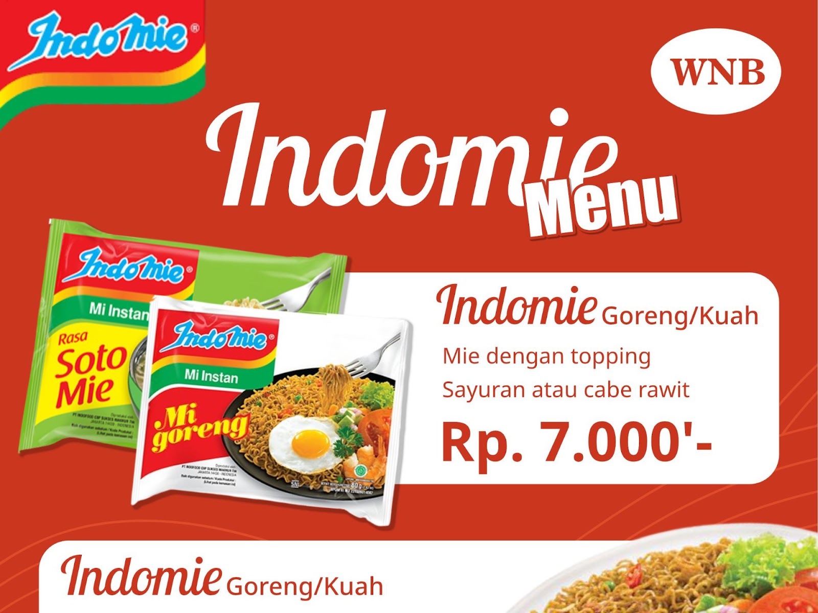 Indomie Food Menu Design