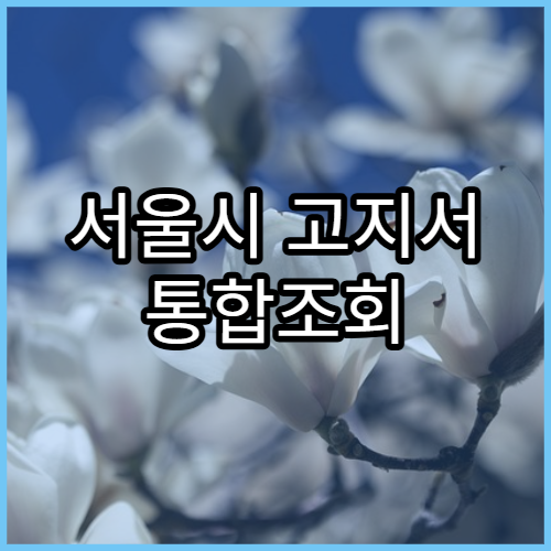 서울시 고지서 통합조회 서비스 이용법