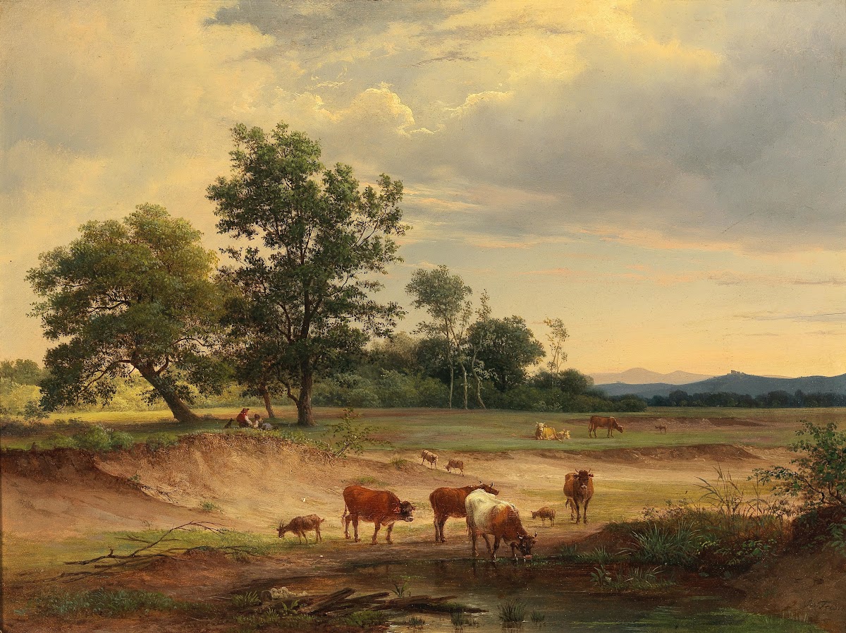 Open Landscape with Herdsman Resting near Mödling