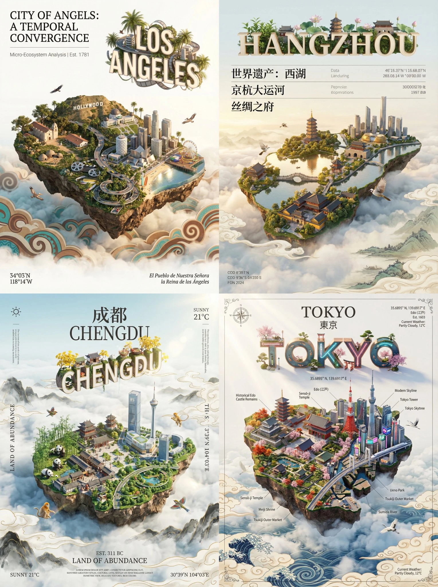 Póster de arte digital de Micro Island City