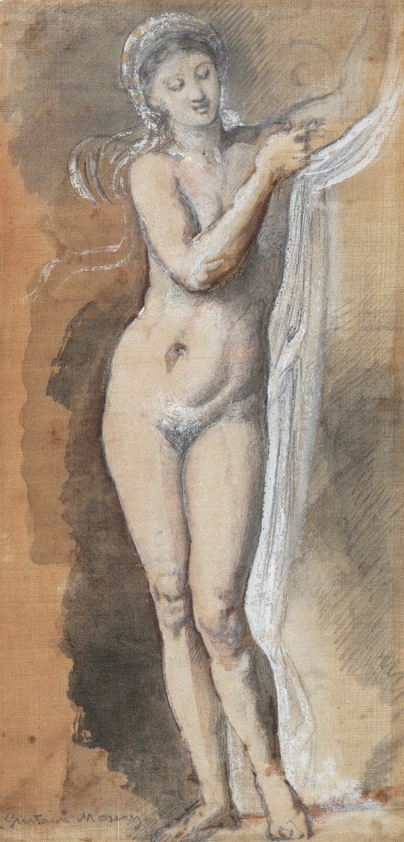 Femme nue étude avec drap