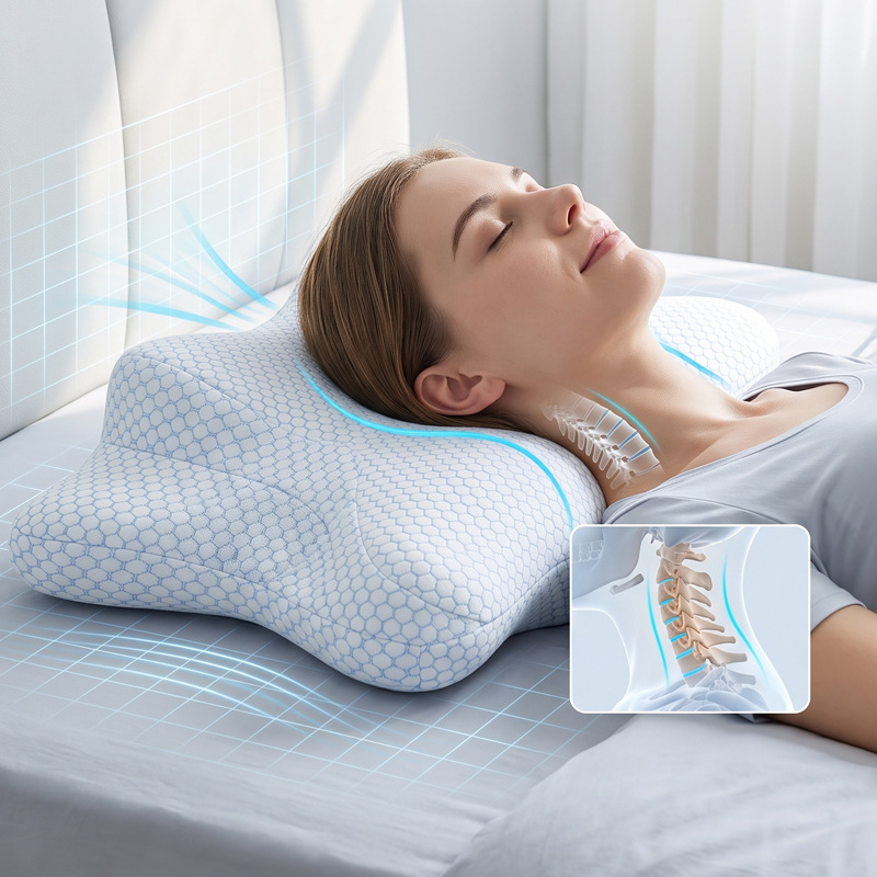 Butterfly-Shaped Neck Support Pillow Memory Foam