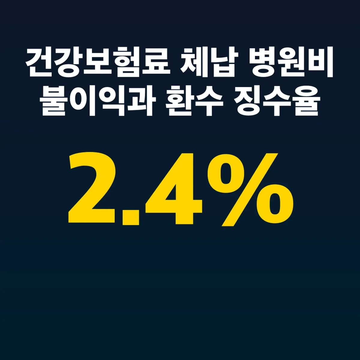 건강보험료 체납 병원비 불이익과 환수 징수율 2.4%
