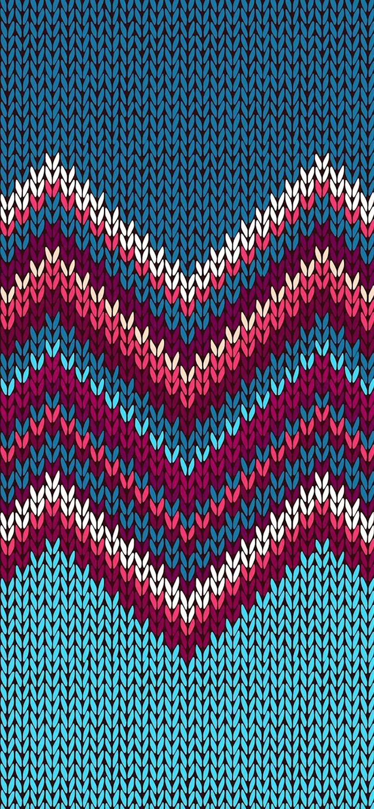Colorful Knitted Zigzag Pattern - Digital Pattern Design Full HD iPhone Wallpaper (1284x2778)