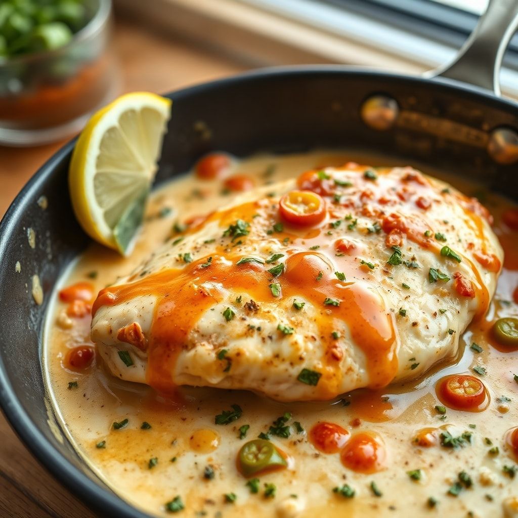 Creamy Pepperoncini Chicken Skillet – Easy One-Pan Weeknight Dinner finished