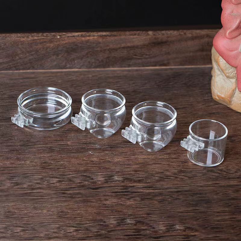Vogel-Futter- und Trinkschalen-Set, 4-teilig, Acryl