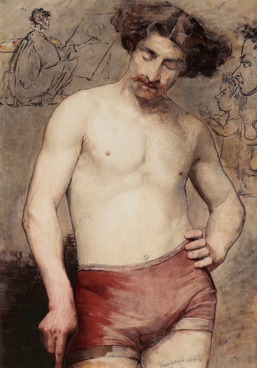 Male Semi Nude 1885