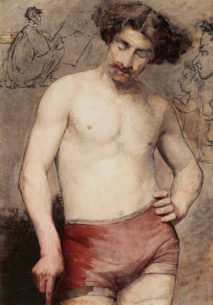 Male Semi Nude 1885