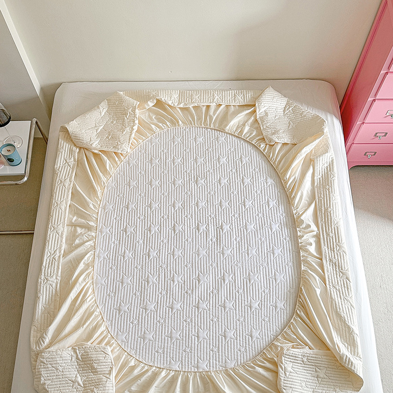 Cotton fitted sheet with quilting, 100% cotton