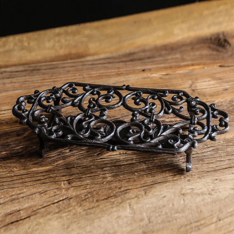 Cast iron teapot warmer with burner stand