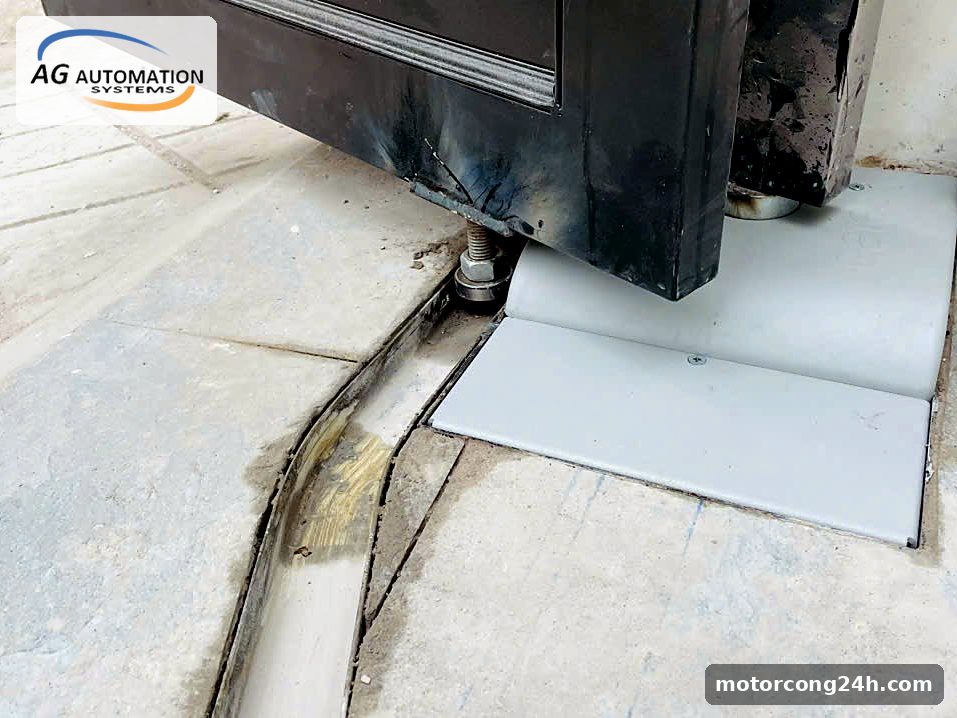 Đường ống luồn dây và thoát nước cho cổng âm sàn