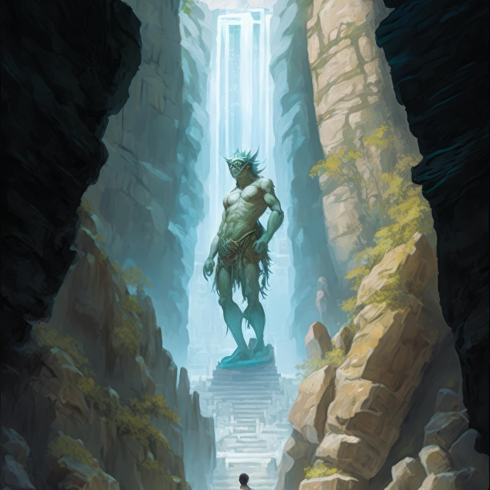 Download Giant Statue in Hidden Gorge 4K iPhone