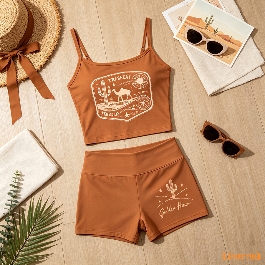 AOP MEG Women's Strap Shorts Set