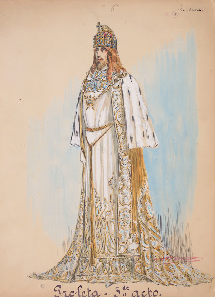 Le prophète  douze maquettes de costumes 1903