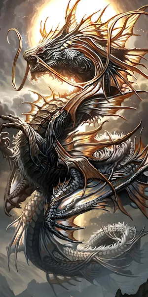 Fantasy Mythical Dragons, Dragon, Legendary Creature, Art, Painting 4K iPhone Wallpaper Background