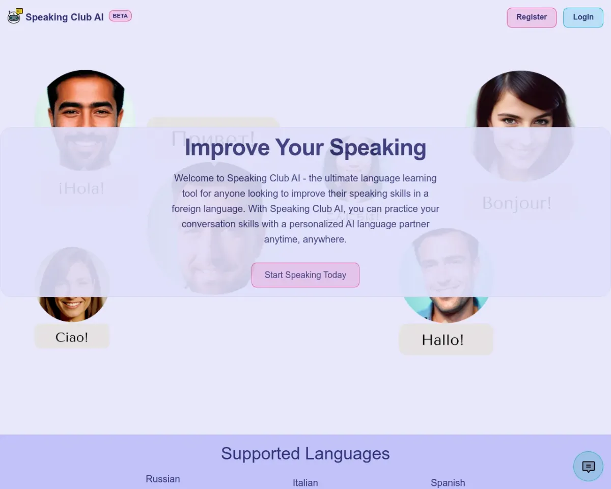 Captura de Speaking Club AI