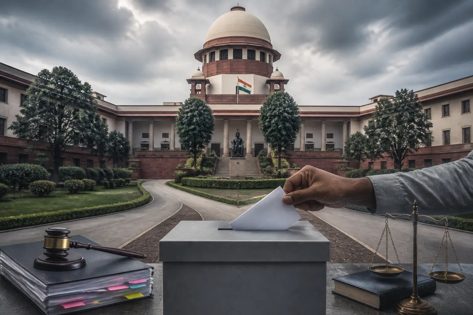 Editorial image for India's Supreme Court reviews election law changes amid political tensions