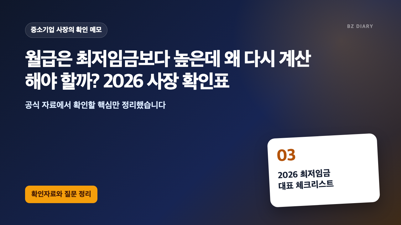 월급은 최저임금보다 높은데 왜 다시 계산해야 할까? 2026 사장 확인표 썸네일