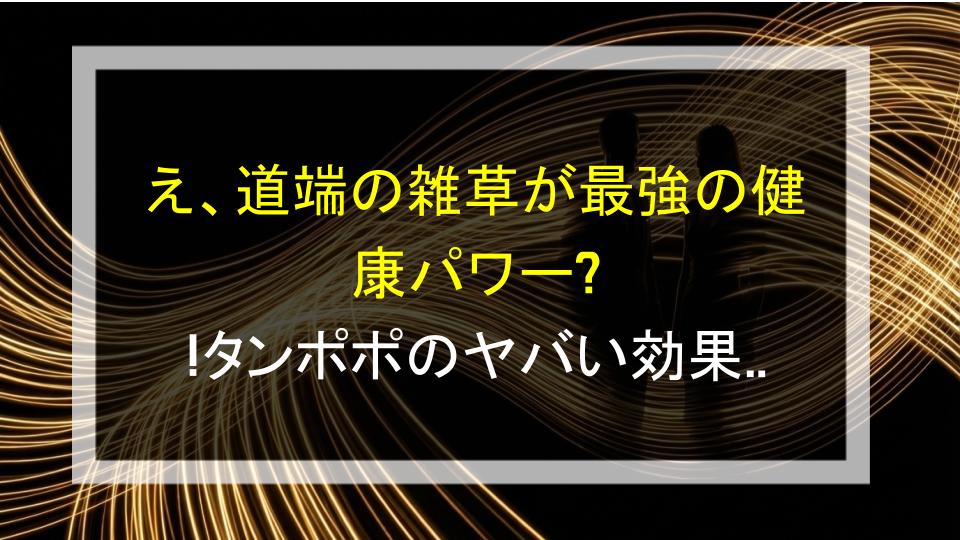 え、道端の雑草が最強の健康パワー?!タンポポのヤバい効果まとめ