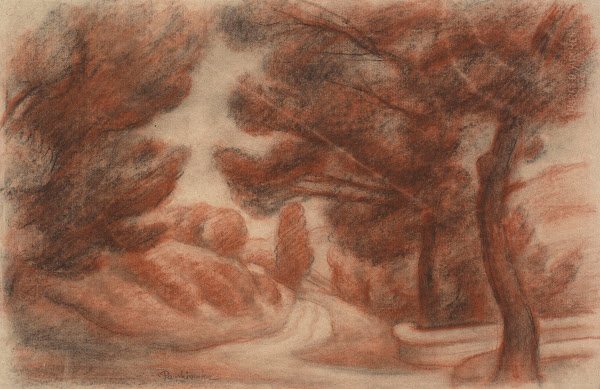 Landscape with a road among trees 1924