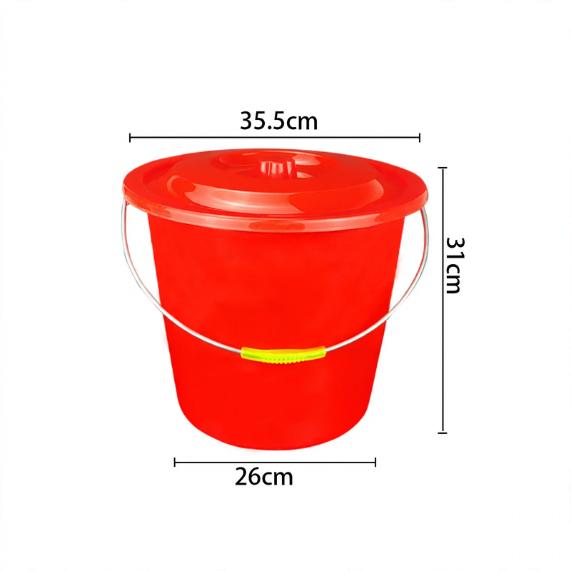 Plastic bucket with handle, various sizes