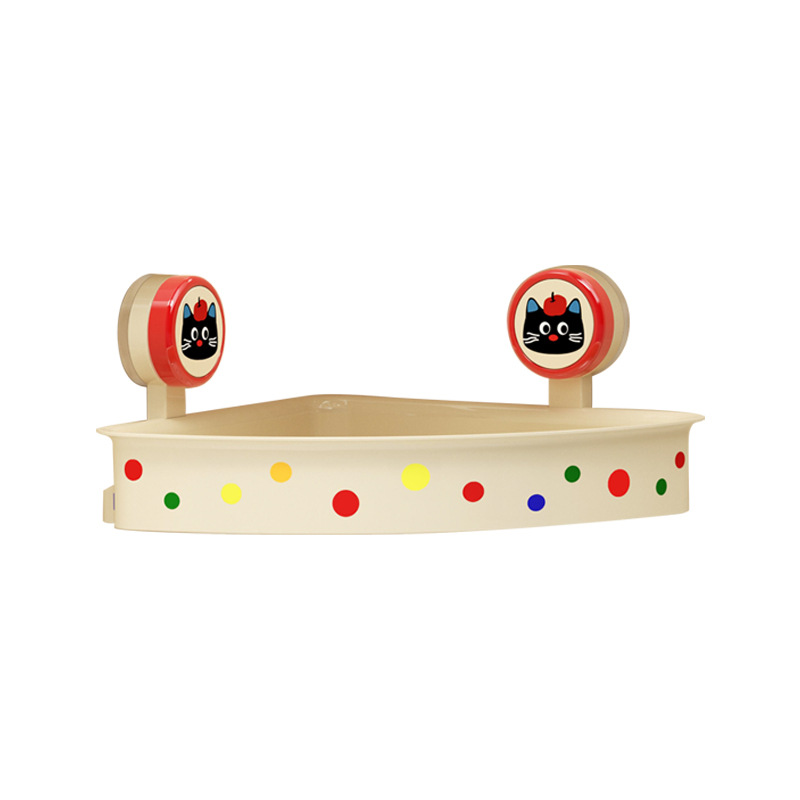Triangle shelf with suction cup, wall-mounted