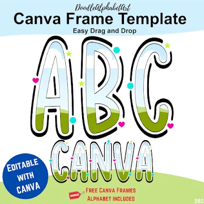 Editable doodle Canva frame preview for Canva Frames Dots