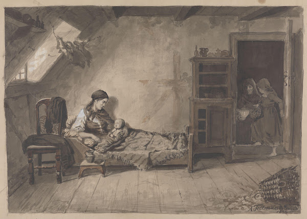 Besøk hos en fattig kone 1848
