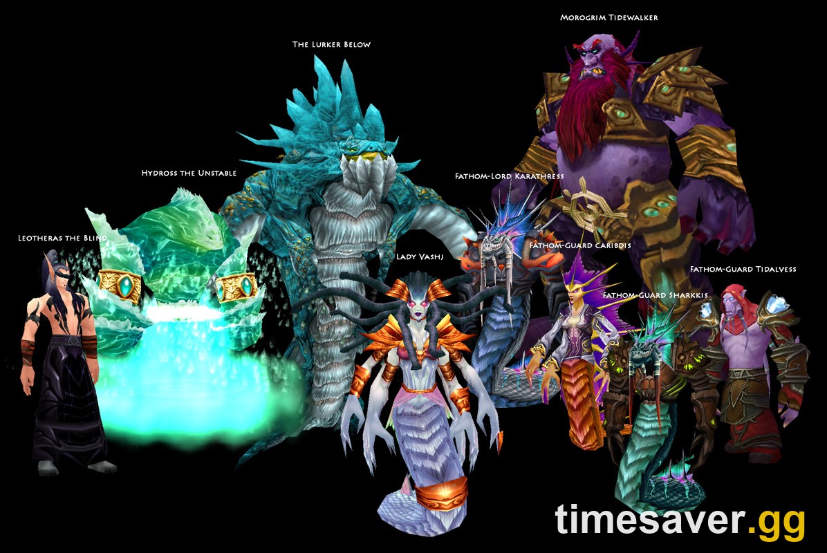 The Serpentshrine Cavern boss roster — clearing the current Phase 2 raids in a GDKP means you get paid to progress