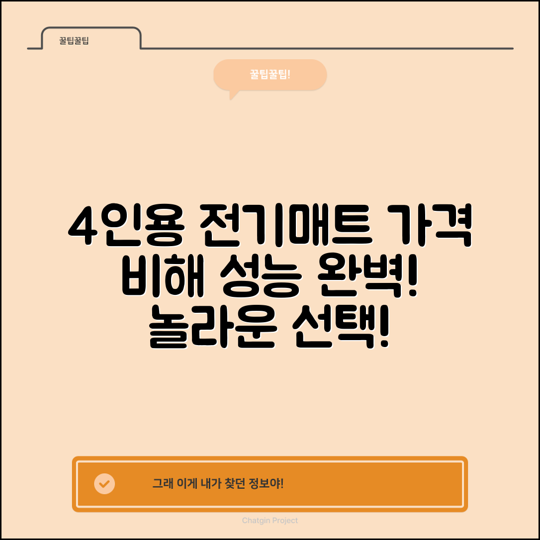 “4인용전기매트, 가격 대비 성능이 놀랍네요!”