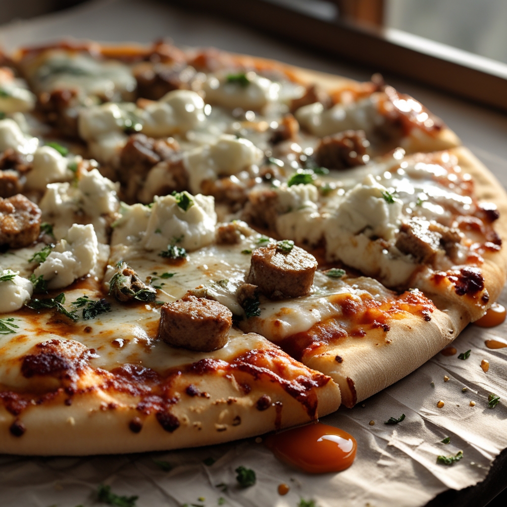 Sweet & Spicy Sausage Ricotta Honey Pizza - Easy Homemade Flavor Explosion finished