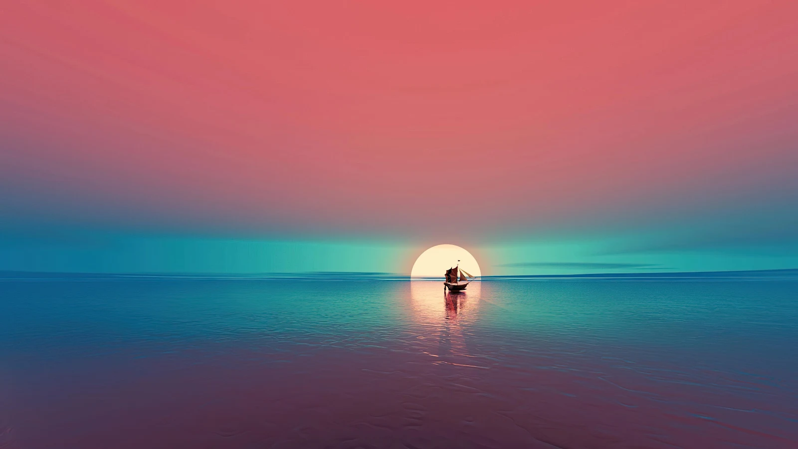 Boat Relax Minimal Sunset 4K Desktop Wallpaper Background [3840x2160] Free Download