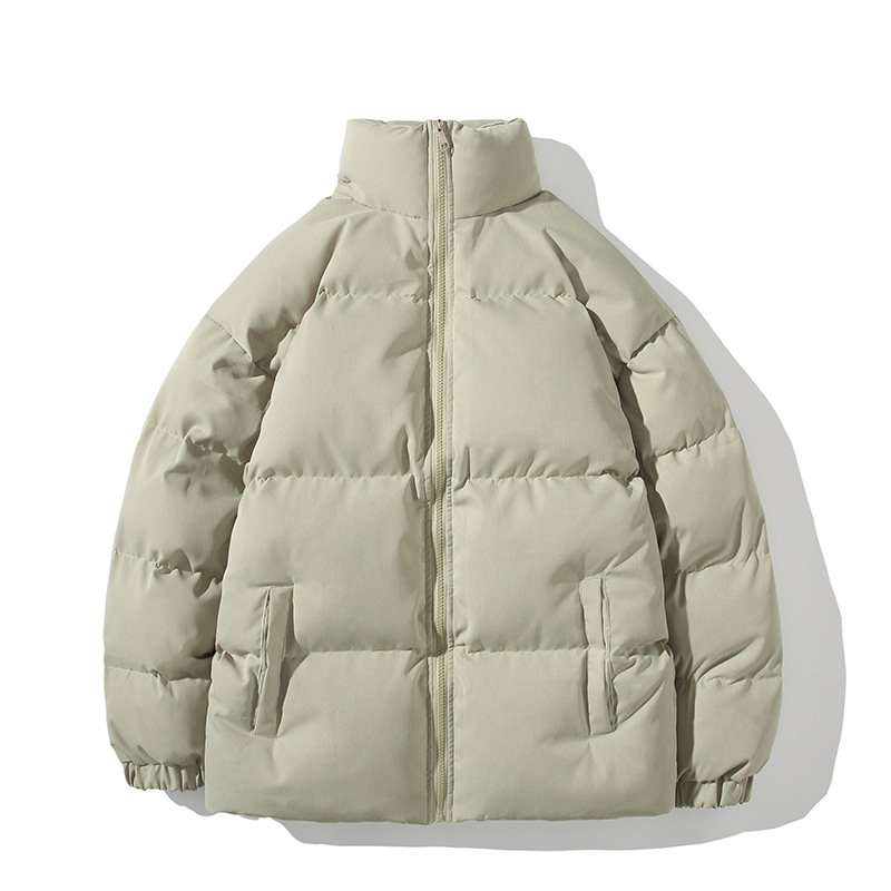 Unisex quilted jacket, lined, stand-up collar, loose fit