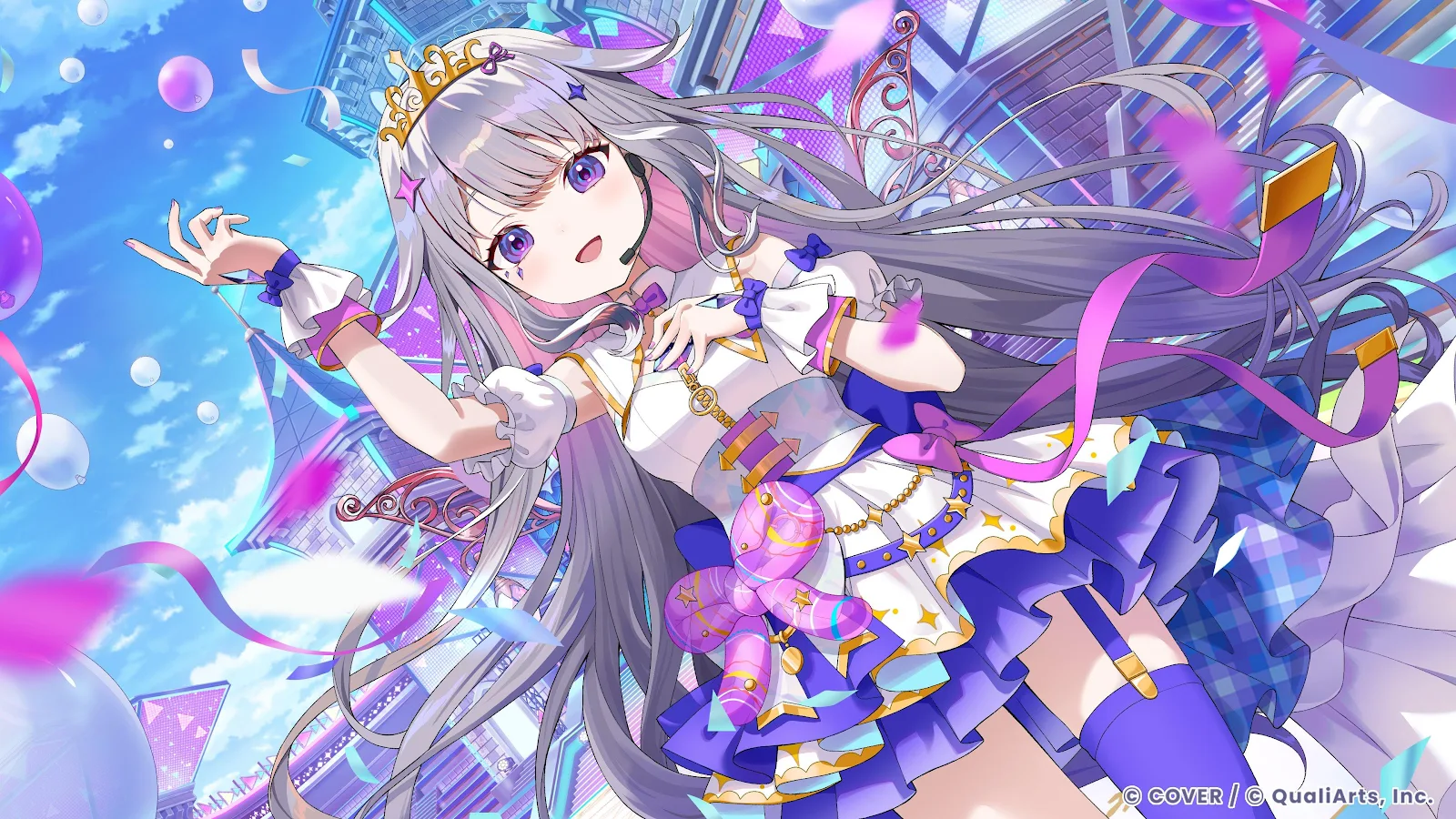 Murasaki Shion Idol Performance - Anime Digital Art 4K Wallpaper (3840x2160)