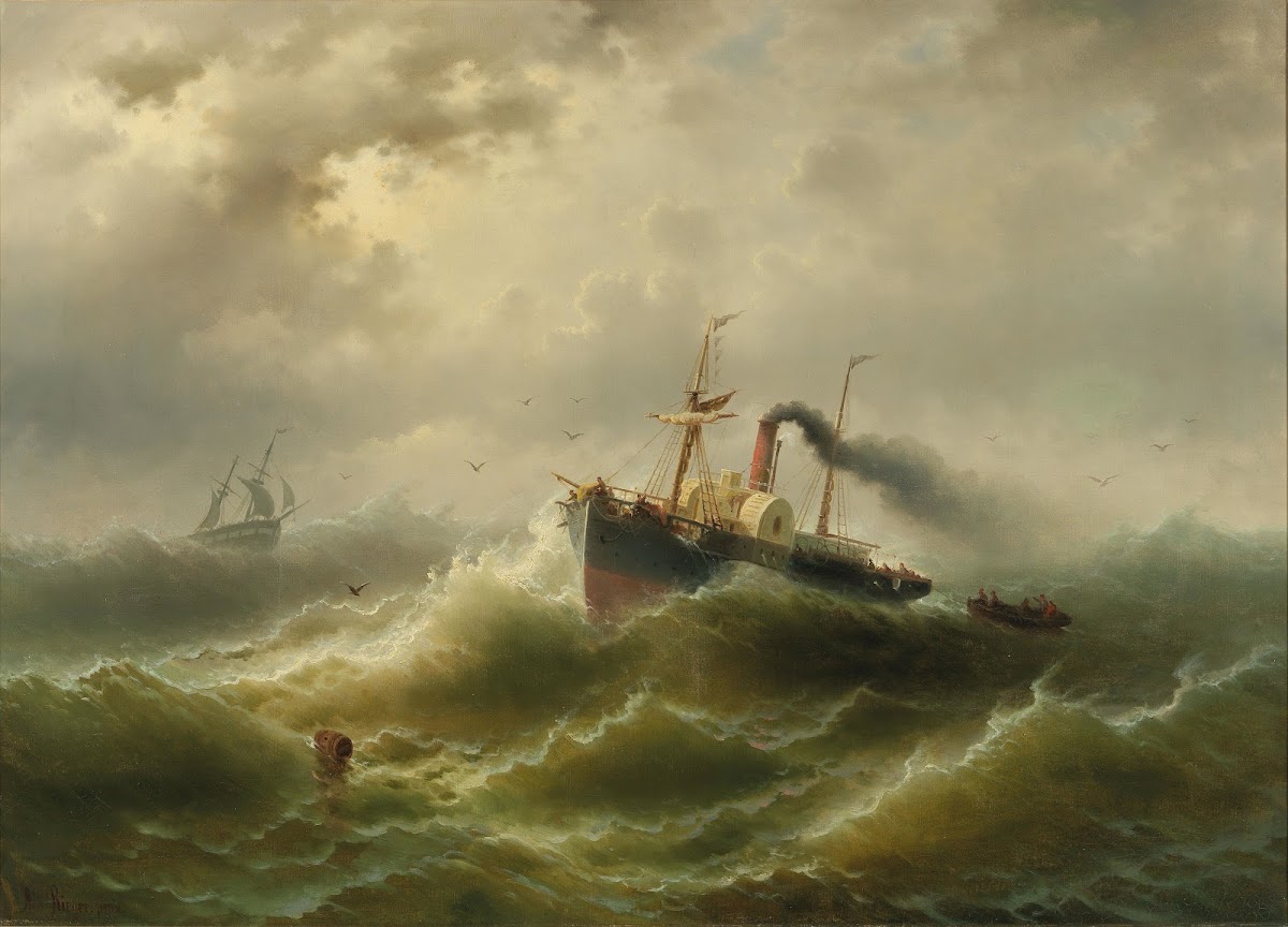 Steamboat In A Storm On The North Sea