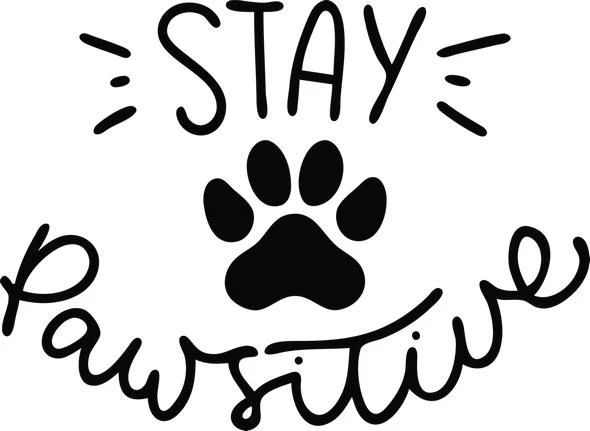Stay Pawsitive Paw Print Free SVG for CNC Router Cutting and Engraving