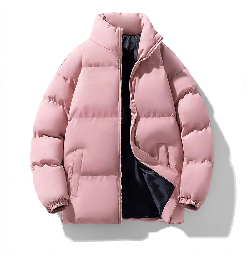 Insulated men's winter jacket with stand-up collar