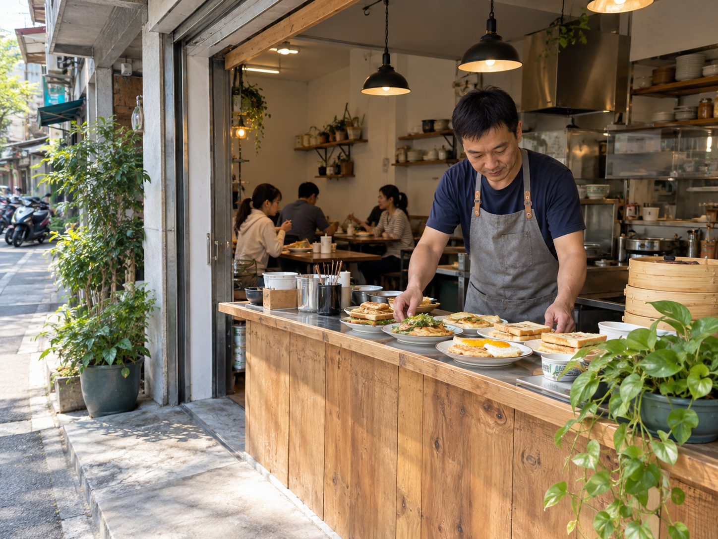 新開小店早晨整理餐點