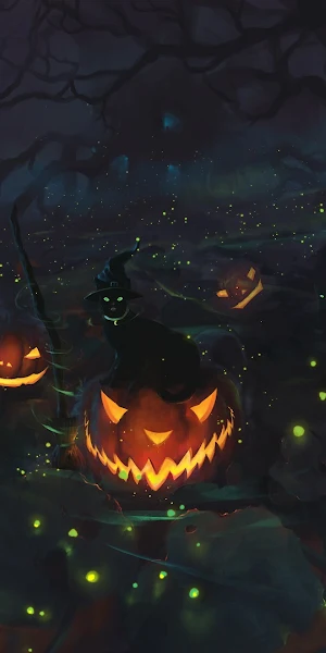 Black Cats, Cats, Halloween, Pumpkin Full HD Wallpaper Background