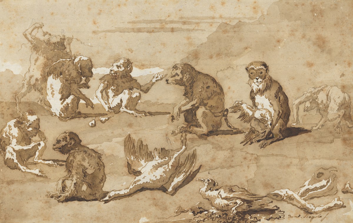 Eight Monkeys a Dead Goose and a Cormorant mid 18thearly 19th century