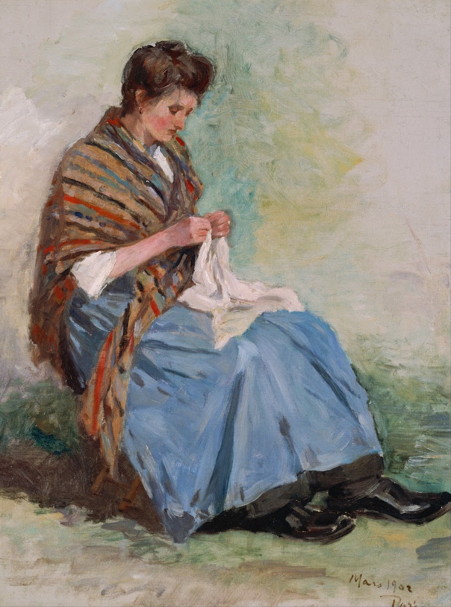 Woman Sewing 1902