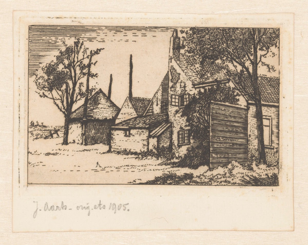 Boerenwoning en hooischuur 1905