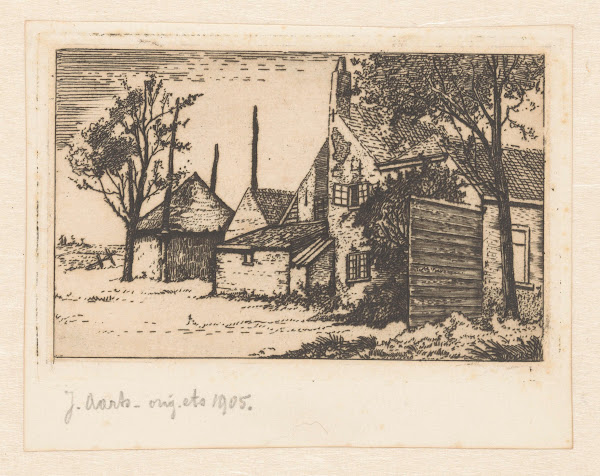 Boerenwoning en hooischuur 1905