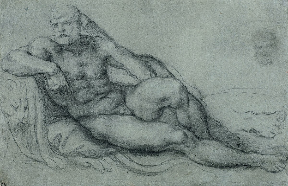 Study Of Hercules Resting With Separate Studies Of His Head And Foot 1595 97